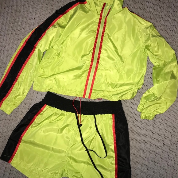 Piece Womens Shorts Windbreaker Jacket 